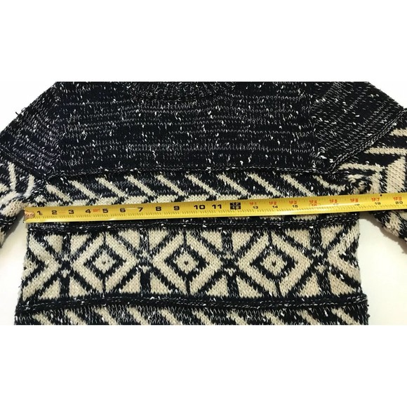 Cliche Couture Womens Pullover Chunky Sweater Geometric Pattern Medium M Gray - Picture 9 of 12